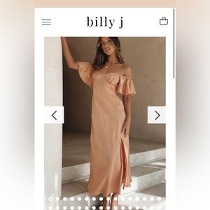 BRAND NEW BILLY J Louisa Midi Dress in the color peach